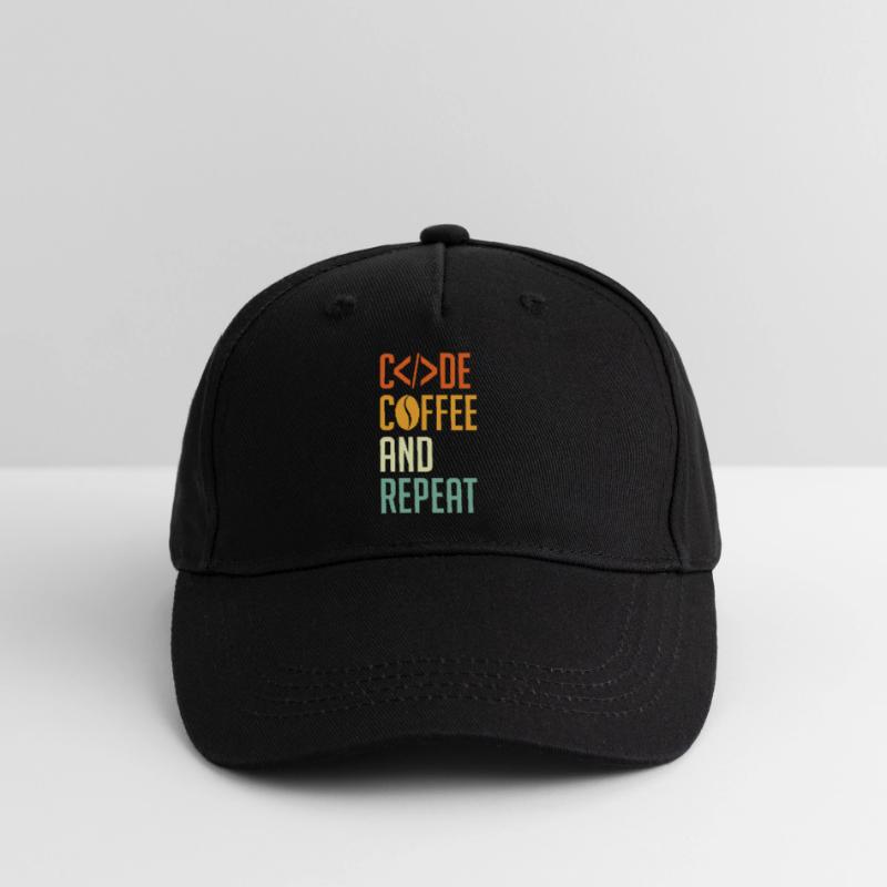 Coder Spruch Code Coffee and Repeat Kinder Bio Basecap