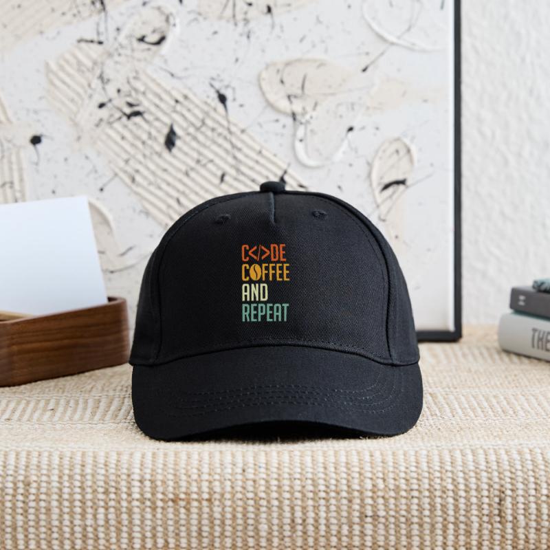 Coder Spruch Code Coffee and Repeat Kinder Bio Basecap