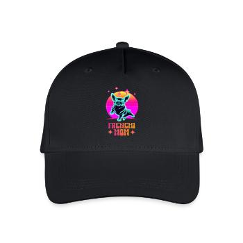 Frenchie Mom - Kinder Bio Basecap - Schwarz - Vorne