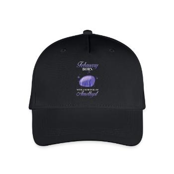 Birthstone February Amethyst - Organic Kids’ Baseball Cap - black - Front