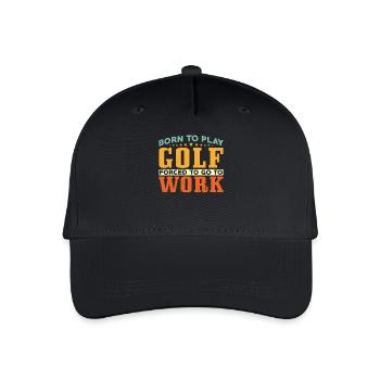 Zum Golf Spielen Geboren - Kinder Bio Basecap - Schwarz - Vorne