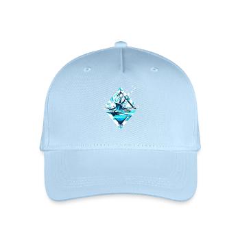 Paysage hivernal de cristal de glace de neige - Casquette de baseball bio Enfant - bleu clair - Devant