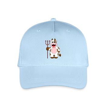 Kuh Halloween Teufel Dreizack - Kinder Bio Basecap - Hellblau - Vorne