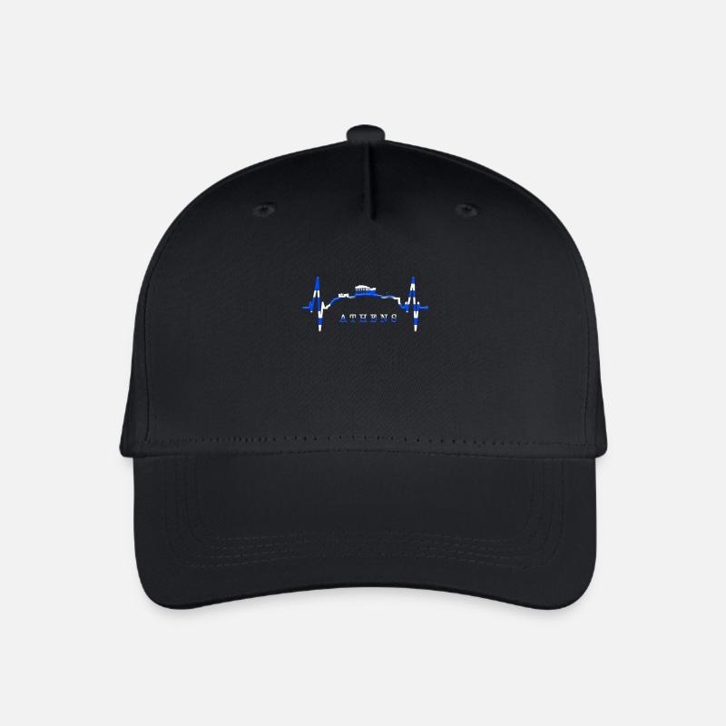 Athènes Skyline Heartbeat Grèce Acropole - Casquette de baseball bio Enfant - noir