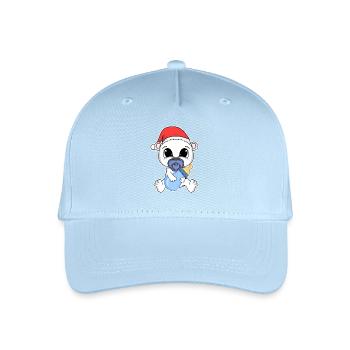 Bär Baby Weihnachten Eisbär - Kinder Bio Basecap - Hellblau - Vorne