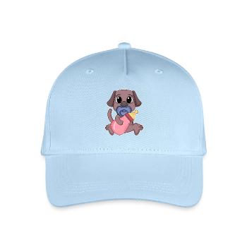 Porte-chien Motif bébé chien - Casquette de baseball bio Enfant - bleu clair - Devant