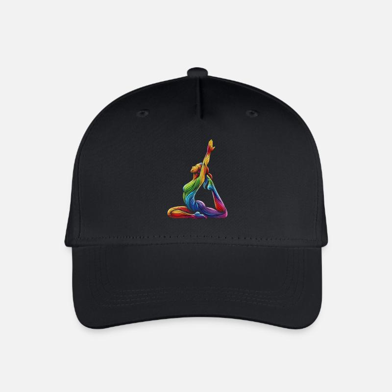 Yoga Regenbogen - Kinder Bio Basecap - Schwarz