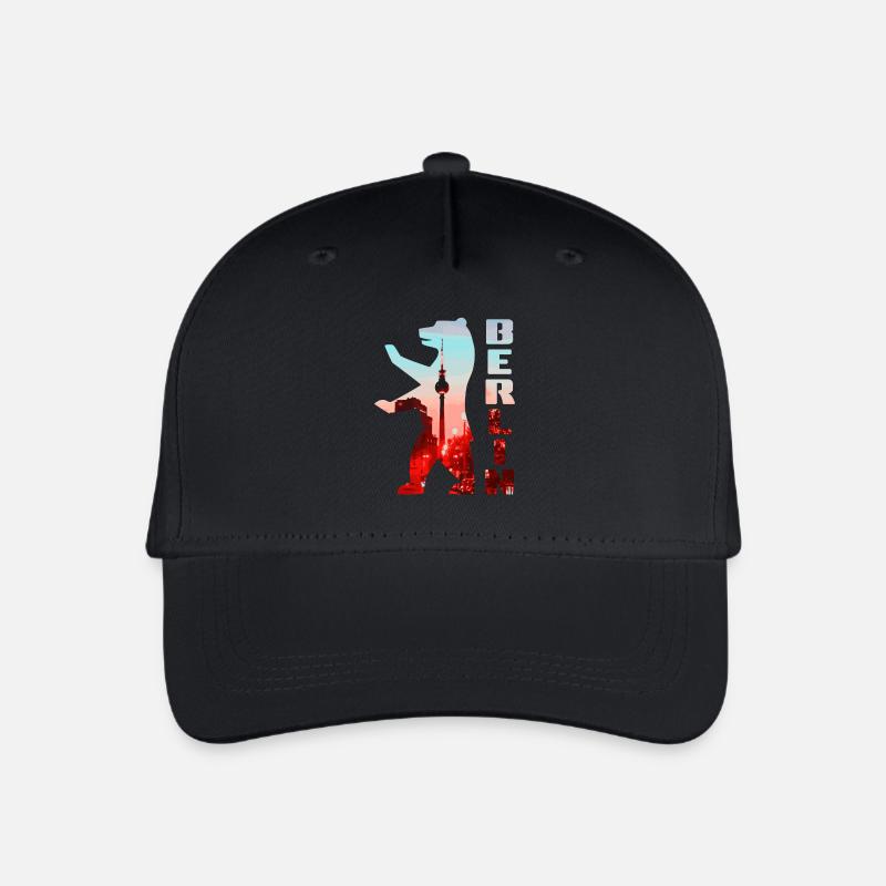Berlin Bear - Organic Kids’ Baseball Cap - black