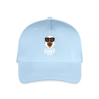 Chef Spruch mit Möwe Motiv - Kinder Bio Basecap - Hellblau - Vorne