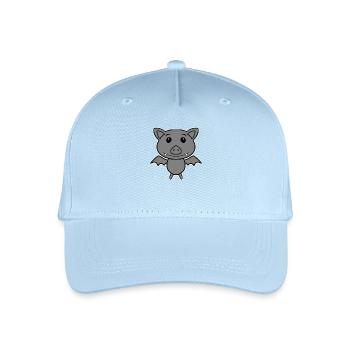 Bat - Organic Kids’ Baseball Cap - light blue - Front