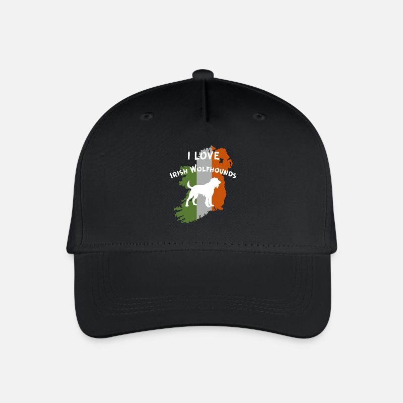 Irish Wolfhound Outline with Flag Motivation - Organic Kids’ Baseball Cap - black