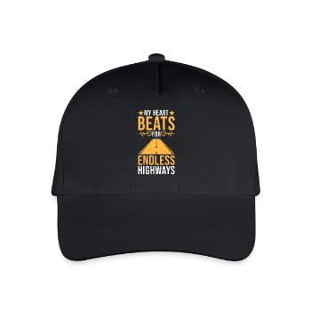 Professionelles Design für Fernfahrer - Kinder Bio Basecap - Schwarz - Vorne