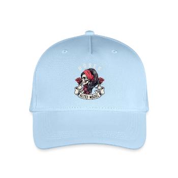 Bad Old Girl Skull Roses Biker Bandana - Organic Kids’ Baseball Cap - light blue - Front