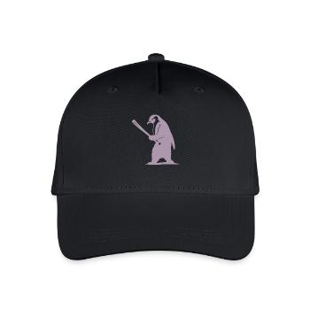 Penguin Baseball Player Silhouette - Organic Kids’ Baseball Cap - black - Front