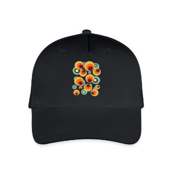 Vintage Mid Century Kreis Muster - Kinder Bio Basecap - Schwarz - Vorne