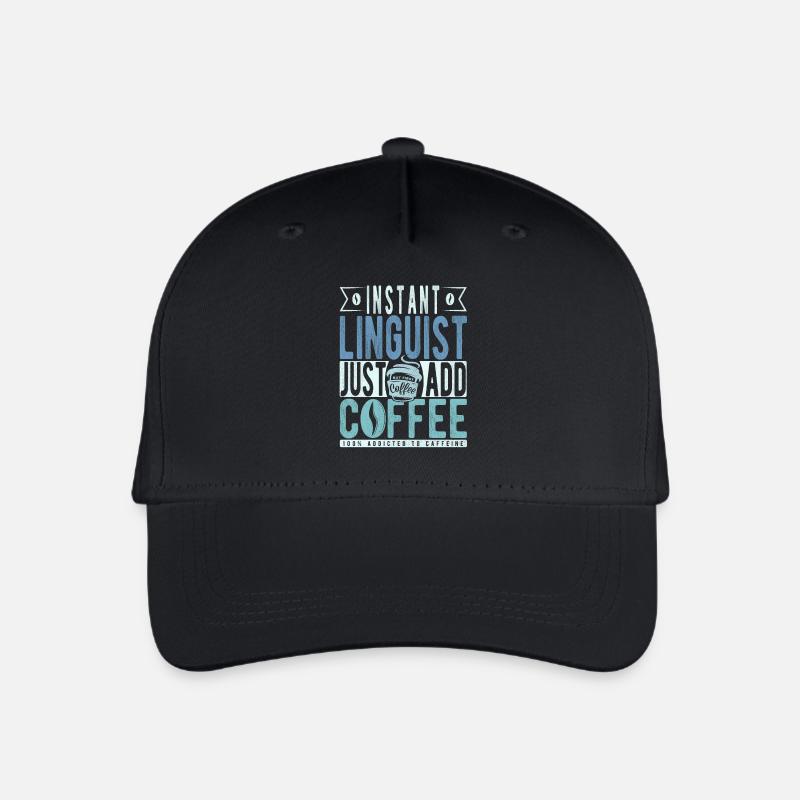 Instant Linguist Just Add Coffee - Organic Kids’ Baseball Cap - black
