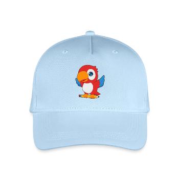 Papagei Schüler Bleistift Schule - Kinder Bio Basecap - Hellblau - Vorne