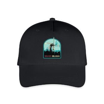 Illustration Windmühle bei Brügge - Kinder Bio Basecap - Schwarz - Vorne