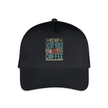 Instant Factory Worker Just Add Coffee - Organic Kids’ Baseball Cap - black - Front