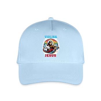 Violine und Jesus Christus Musik Design - Kinder Bio Basecap - Hellblau - Vorne
