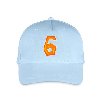 Zahl 6 Nummer - Kinder Bio Basecap - Hellblau - Vorne