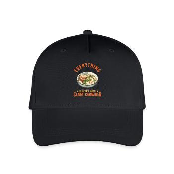 Tout est meilleur avec la chaudrée de palourdes - Casquette de baseball bio Enfant - noir - Devant