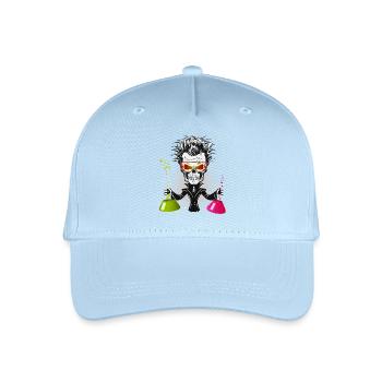 Skull as a gloomy scientist in the laboratory - Organic Kids’ Baseball Cap - light blue - Front