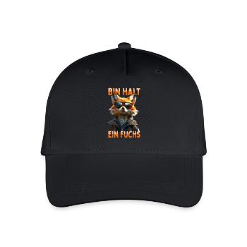 Fuchs Spruch Bin Halt Ein Fuchs Schlaue Füchse - Kinder Bio Basecap - Schwarz - Vorne