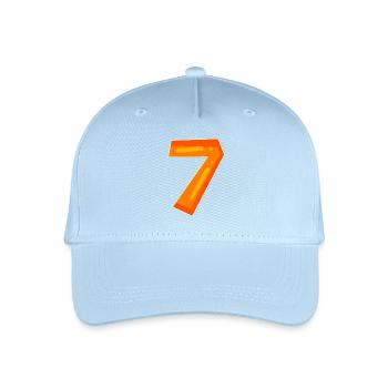 Zahl Sieben - Zahl 7 Nummer - Kinder Bio Basecap - Hellblau - Vorne