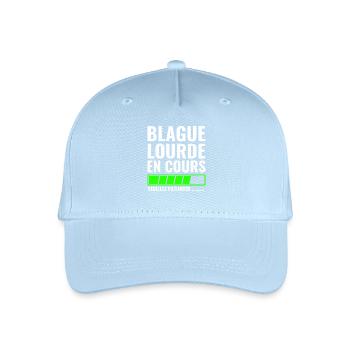 Schwerer Witz in Arbeit, bitte warten - Kinder Bio Basecap - Hellblau - Vorne