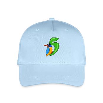 5th Birthday Motif Bird - 5 years - Organic Kids’ Baseball Cap - light blue - Front