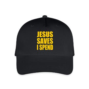 jesus saves i spend - Kinder Bio Basecap - Schwarz - Vorne