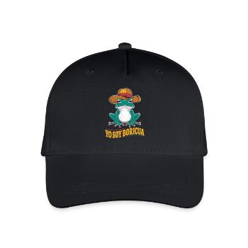 Yo Soy Boricua Grenouille Portoricaine avec chapeau - Casquette de baseball bio Enfant - noir - Devant