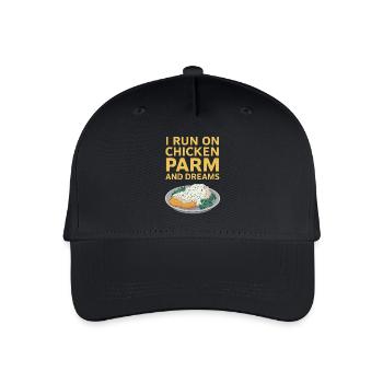 Ich Lebe Von Chicken Parm Und Träumen - Chicken - Kinder Bio Basecap - Schwarz - Vorne