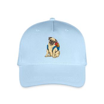 Pug Easter Student - Organic Kids’ Baseball Cap - light blue - Front