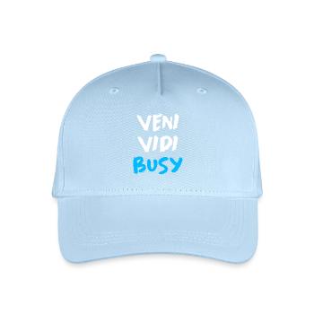 Veni Vidi Busy Funny Motivational Quote T-Shirt - Organic Kids’ Baseball Cap - light blue - Front
