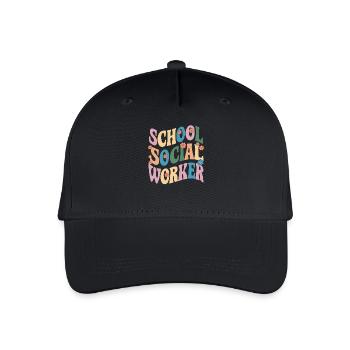 Schulsozialarbeiter Blumen Design - Kinder Bio Basecap - Schwarz - Vorne