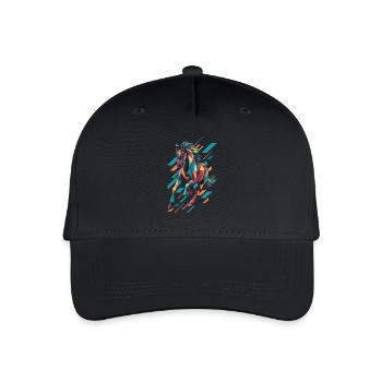 Buntes Geometrisches Pferd Design - Kinder Bio Basecap - Schwarz - Vorne
