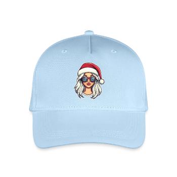 Winter Glam Santa Sunglasses Art - Organic Kids’ Baseball Cap - light blue - Front