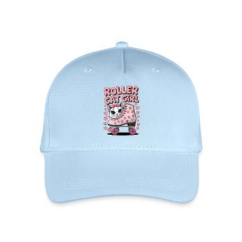 Roller Cat Girl Skating Girl Roller Skates Gift - Casquette de baseball bio Enfant - bleu clair - Devant