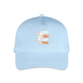christian basketball christ jesus christianity - Organic Kids’ Baseball Cap - light blue - Front