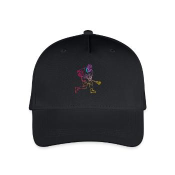 Lacrosse Player Drawing - Organic Kids’ Baseball Cap - black - Front