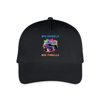 Big Wheels big thrills funny Truck Cars Sayings - Kinder Bio Basecap - Schwarz - Vorne