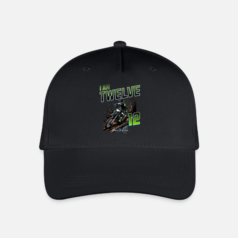 12e anniversaire de motocross - Casquette de baseball bio Enfant - noir