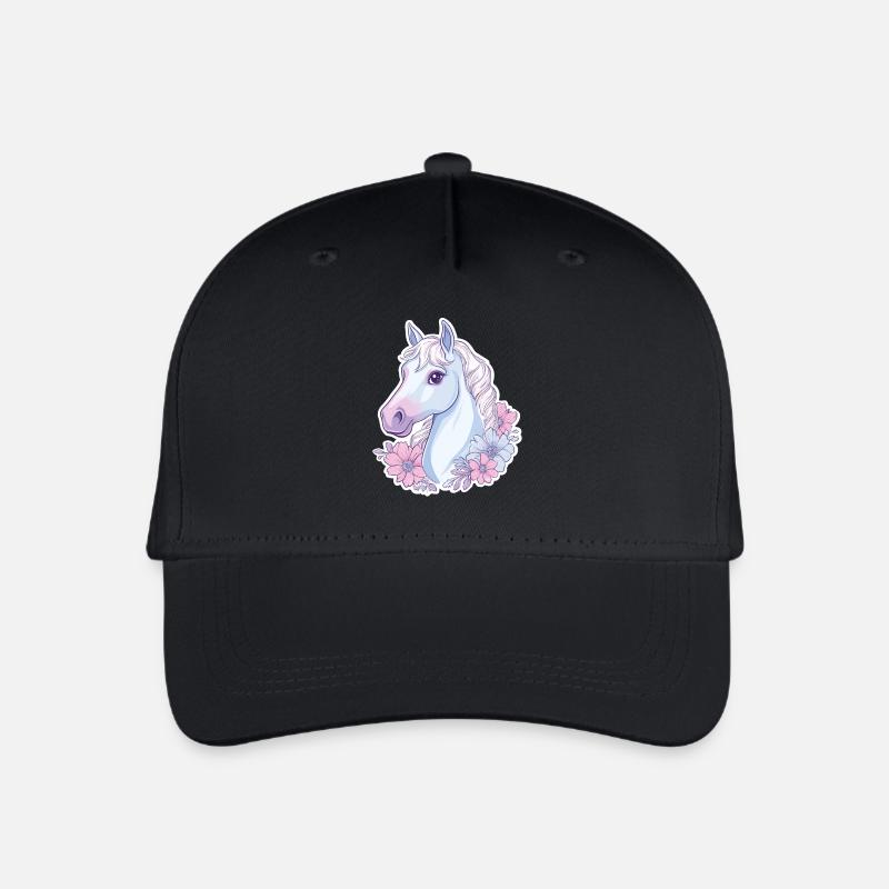 Pferd Kinder - Kinder Bio Basecap - Schwarz