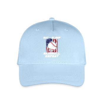 Baseball Sports Baseball Player Pitcher Catcher USA - Organic Kids’ Baseball Cap - light blue - Front