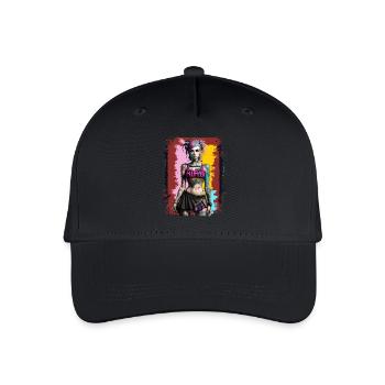 Hübsches Punk-Mädchen - Kinder Bio Basecap - Schwarz - Vorne