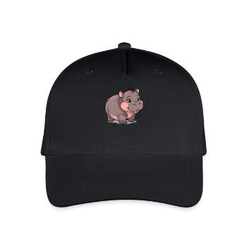 Moo Deng Nilpferd Hippopotame - Casquette de baseball bio Enfant - noir - Devant