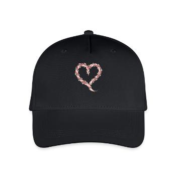 Cable Knit Heart Cable Knit Floral - Organic Kids’ Baseball Cap - black - Front