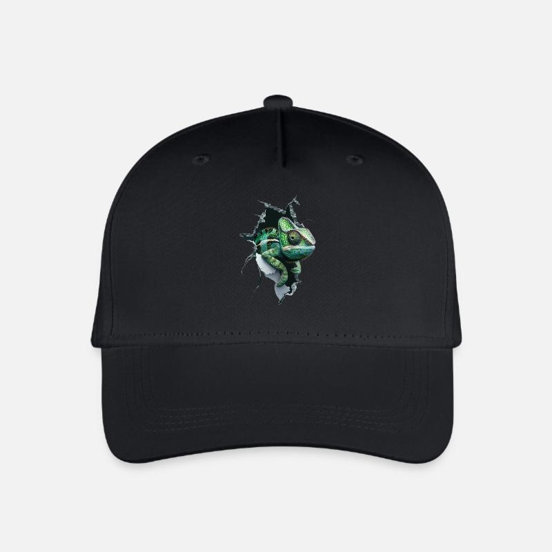 Chamäleon - Kinder Bio Basecap - Schwarz